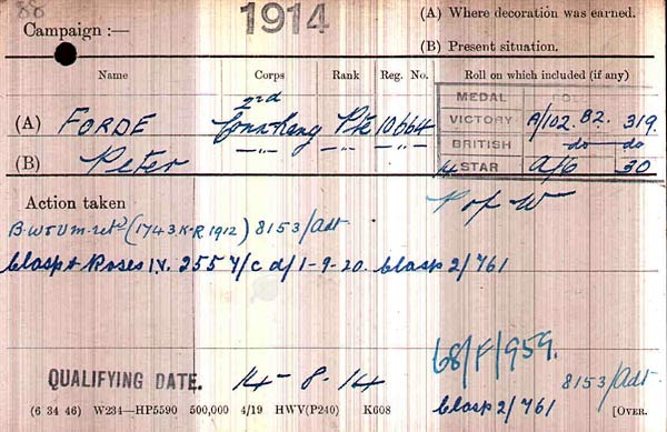 forde medal card