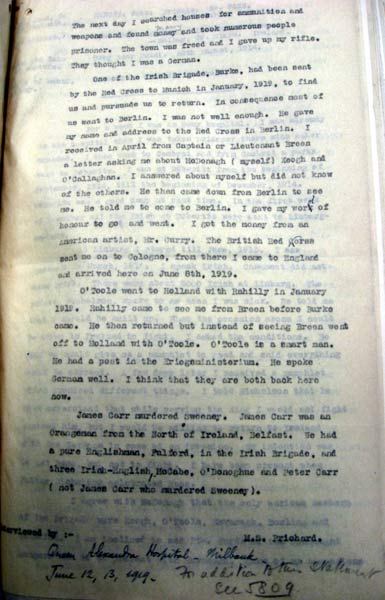 McDonagh's statement in 1919